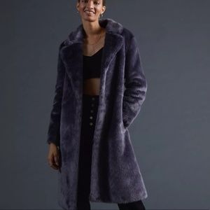 NWT Anthropologie Moonflower Faux Fur Coat